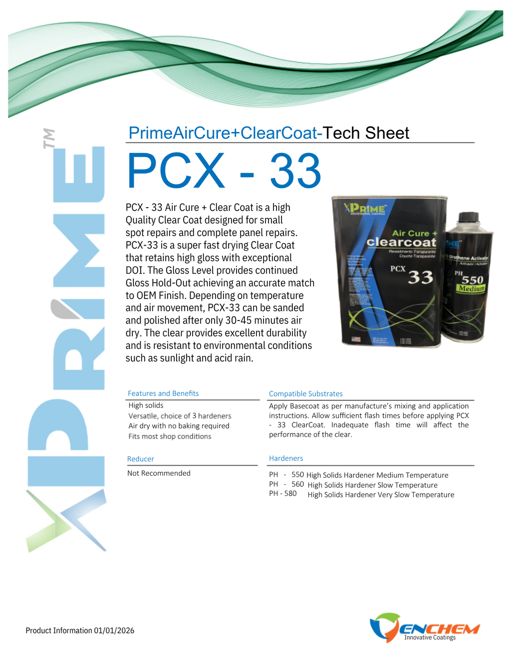 Prime PCX-33, Air Cure Plus 30 Minute Clearcoat