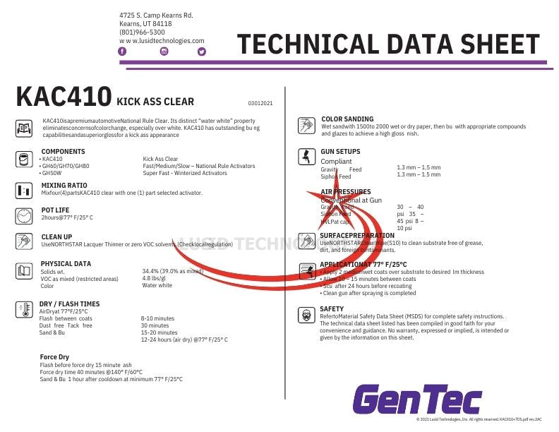 KAC410 KICK ASS CLEAR KIT High Gloss
